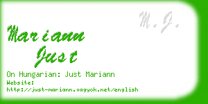 mariann just business card